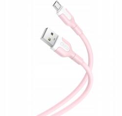 XO Design Cablu Date si Incarcare USB-A - microUSB XO Design NB212, 18W, 1m, Roz - gsmboutique