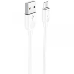 Blue Power Cablu Date si Incarcare USB-A - microUSB BLUE Power BM2BX14 LinkJet, 18W, 2m, Alb - gsmboutique