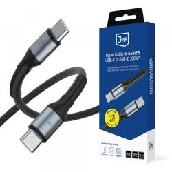 3mk Protection Cablu Date si Incarcare USB-C - USB-C 3MK Hyper N, 100W, 3m, Negru - gsmboutique