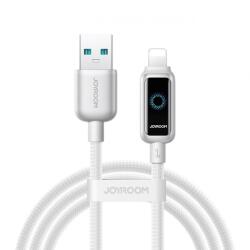 JOYROOM Cablu Date si Incarcare USB-A - Lightning Joyroom S-A55 StarFlight Display, 18W, 1.2m, Alb - gsmboutique