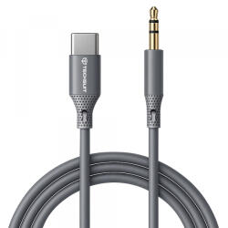 Techsuit Cablu Audio USB-C - 3.5mm Techsuit AC4 SoundFlex, 1m, Gri