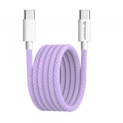Techsuit Cablu Date si Incarcare USB-C - USB-C Techsuit PCB114D, 60W, 1m, Mov - gsmboutique