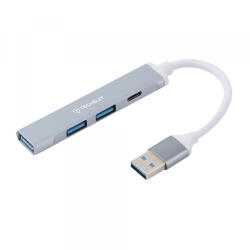 Techsuit Hub USB Techsuit H19 PolarisBridge, 4in1, Gri Alb - gsmboutique