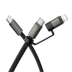 hoco. Cablu Date si Incarcare USB-C - Lightning / USB-C HOCO X125, 60W, 1m, Negru - gsmboutique