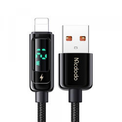 Mcdodo Cablu Date si Incarcare USB-A - Lightning McDodo CA-9940 Display, 12W, 1.2m, Negru - gsmboutique