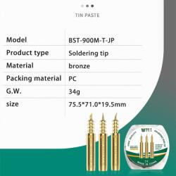 Aftermarket Varfuri Letcon BEST-900M-T-JP, Set 3 Bucati Gold