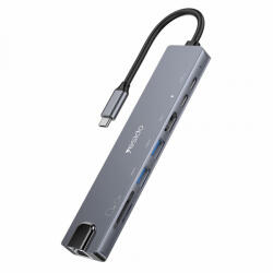 YESIDO Hub USB-C Yesido HB27, 8in1, Gri - gsmboutique