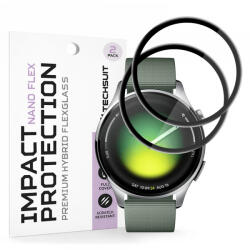 Techsuit Folie Protectie Techsuit Nano Flex pentru Xiaomi Watch 5, Set 2 bucati, Plastic, Neagra - gsmboutique