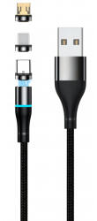 Setty Cablu Incarcare USB-A - Lightning / microUSB / USB-C Setty Magnetic 3in1, 10W, 1m, Negru - gsmboutique