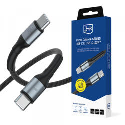 3mk Protection Cablu Date si Incarcare USB-C - USB-C 3MK Hyper N, 100W, 1.5m, Negru - gsmboutique