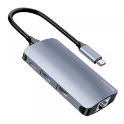 YESIDO Hub USB-C Yesido HB15, 6in1, Gri - gsmboutique