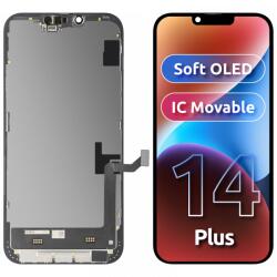 MP Display cu Touchscreen MP compatibil cu Apple iPhone 14 Plus, cu Rama, Versiune Soft OLED FHD IC Movable, Negru - gsmboutique