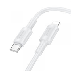 BOROFONE Cablu Date si Incarcare USB-C - Lightning Borofone BX111 Feliz, 27W, 1m, Alb - gsmboutique