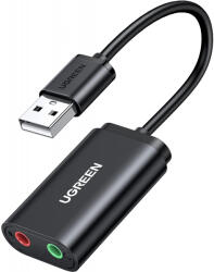 UGREEN Placa de sunet USB UGREEN US205, 2 x Jack 3.5mm, Negru - gsmboutique