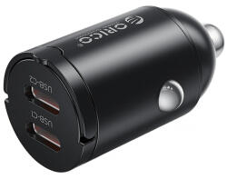 ORICO Incarcator Auto Orico MiniRing, 30W, 3A, 2 x USB-C, Negru (ORICO-MR-30-2C)