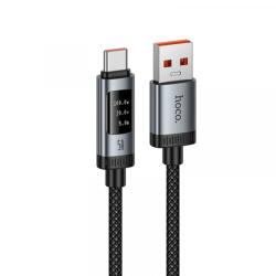 hoco. Cablu Date si Incarcare USB-A - USB-C HOCO Display U148, 100W, 1.2m, Negru - gsmboutique