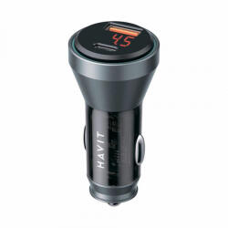 Havit Incarcator Auto HAVIT CC2017, 45W, 3A, 1 x USB-A - 1 x USB-C, Negru Albastru - gsmboutique