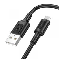 BOROFONE Cablu Date si Incarcare USB-A - microUSB Borofone BX111 Feliz, 18W, 1m, Negru - gsmboutique