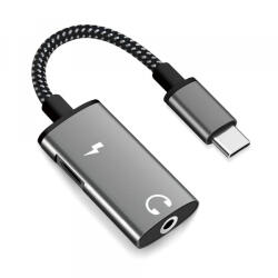 Techsuit Adaptor Audio USB-C - USB-C / 3.5mm Techsuit AC22 AcustiCore, Gri - gsmboutique