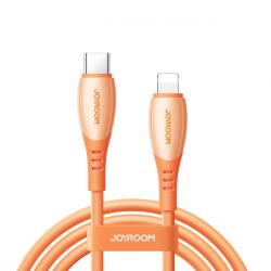 JOYROOM Cablu Date si Incarcare USB-C - Lightning Joyroom S-A59 Vibrant, 30W, 1.2m, Portocaliu - gsmboutique