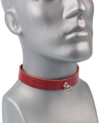 Leather & Steel Fashion choker - choker LEATHER & STEEL FASHION - Ring - Red - LSF9 103-a