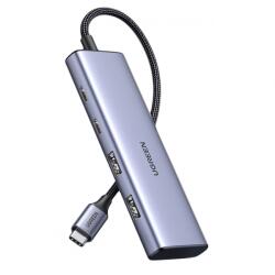 UGREEN Hub USB-C UGREEN CM473, 2 x USB-A 3.0 - 2 x USB-C, 0.20cm, Gri - gsmboutique