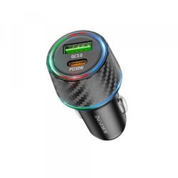 BOROFONE Incarcator Auto Borofone BZ21 Brilliant, 48W, 3A, 1 x USB-A - 1 x USB-C, Negru - gsmboutique