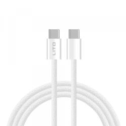 Lito Cablu Date si Incarcare USB-C - USB-C Lito LD04CC, 60W, 1m, Alb - gsmboutique