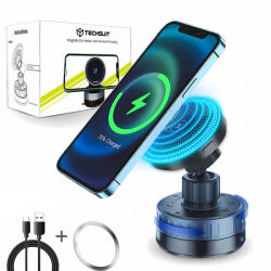Techsuit Incarcator Auto Wireless Techsuit HOLD253, 15W, 1.67A, Negru - gsmboutique