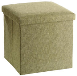 AdTrend Taburet cu spatiu depozitare, pliabil, textil verde forest Amely 38 x 38 x 38 cm (126905C)