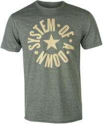 HYBRIS tricou pentru bărbați System Of A Down - Circle Star Logo - Olive Heather - HYBRIS - WMX-1-SOAD007-DGH
