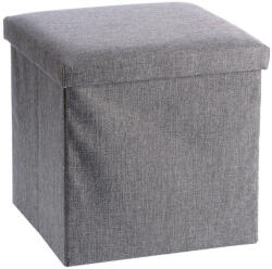 AdTrend Taburet cu spatiu depozitare, pliabil, textil gri Amely 38 x 38 x 38 cm (126905D)