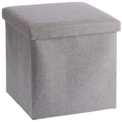 AdTrend Taburet cu spatiu depozitare, pliabil, textil gri 38 x 38 x 38 cm (126904A)