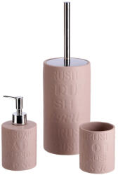 AdTrend Set perie toaleta, dispenser sapun, pahar periute dinti ceramica maro taupe (125392B)