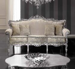 Settimo Canapea clasica 3 locuri Rossini din lemn 197 cm, tapitata, in stil baroc italian (EU426) Canapea
