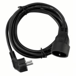 BERGE Prelungitor electric cu împământare, 1 priză, 3m, negru, 2500W (PZ-V017-B)