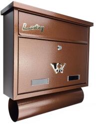 Damech Cutie postala, Damech, cu loc pentru ziar, maro, format C4, 39x12x41 cm (SD4T) - edanco