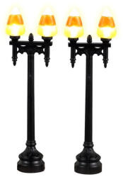  Lemax candy corn street light, set of 2, b/o (4.5v Spooky Town 2023