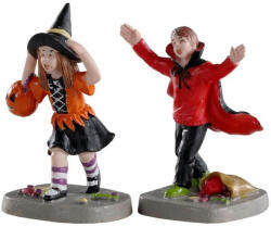  Lemax terrified trick-or-treaters s/2 Spooky Town 2020