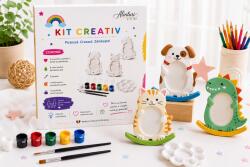 Alinturi Atelier Kit Creativ , 3 Rame Foto Ceramice cu Animalute pentru Pictat