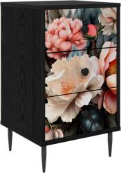 vidaXL Dulap de noapte BORNE Stejar Negru 36 x 33 x 61 cm GartenMobel Dekor (8007323)