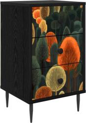 vidaXL Dulap de noapte ZAANDAM Stejar Negru 36 x 33 x 61 cm GartenMobel Dekor (8007331)