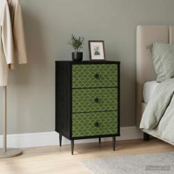 vidaXL Dulap de noapte GELEEN Stejar Negru 36 x 33 x 61 cm GartenMobel Dekor (8007313)