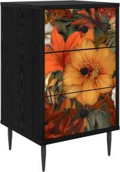 vidaXL Dulap de noapte GENNEP Stejar Negru 36 x 33 x 61 cm GartenMobel Dekor (8007321)