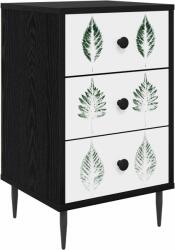 vidaXL Dulap de noapte HANAU Stejar Negru 36 x 33 x 61 cm GartenMobel Dekor (8007341)