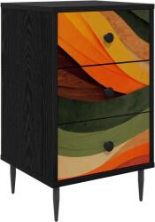 vidaXL Dulap de noapte BONN Stejar Negru 36 x 33 x 61 cm GartenMobel Dekor (8007333)