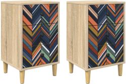 vidaXL Dulap de noapte OMMEN 2 buc. Stejar Sonoma 36 x 33 x 60 cm GartenMobel Dekor (8007290)