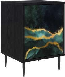 vidaXL Dulap de noapte WIJHE Stejar Negru 36 x 33 x 51 cm GartenMobel Dekor (8007239)