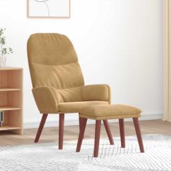 vidaXL Scaun de relaxare cu taburet, maro, catifea GartenMobel Dekor (3315124)
