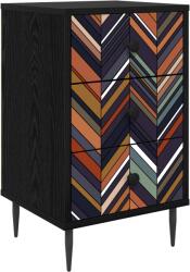 vidaXL Dulap de noapte OMMEN Stejar Negru 36 x 33 x 61 cm GartenMobel Dekor (8007329)